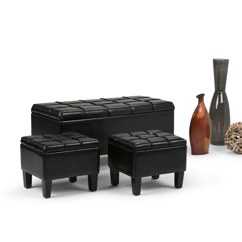 Dover - 3 Piece Storage Ottoman Contemporary Design