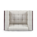 Contemporary Club Chair With Button Tufted Waffle Stitch