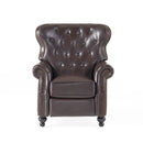 Contemporary Style Push Back Recliner With Button Tufted Stitching And Nailhead Trim