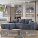 Modular Sectional Sofa, Convertible Couch With Chaise Corduroy