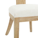 Contemporary Fabric Upholstered Side Dining Chairs Set With Curved Back