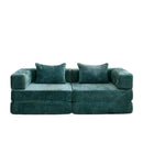 Convertible Floor Sofa Bed With Pillow Back Support Armrest