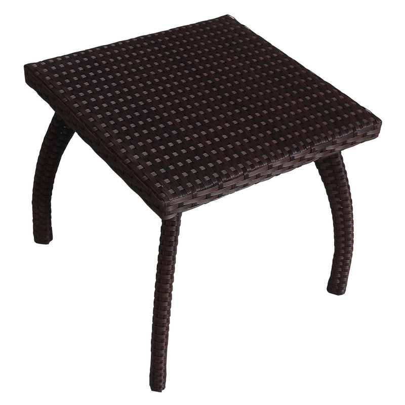 Luminant - Outdoor Side Table With Iron Frame - Brown