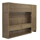 Full Size Murphy Bed With Wardrobe, Drawers, And Open Shelves - Wood
