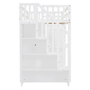 Loft Bed With Stairs, Bookshelf, Drawers, Desk & Wardrobe, Space Saving Multifunctional Furniture