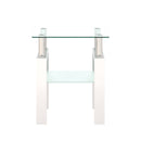 Modern Tempered Glass Tea Table, End Square Table For Living Room