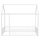 Metal Bed House Bed Frame With Fence