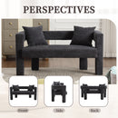 Modern Chenille Loveseat Sofa, Comfy Upholstered 2 Seater