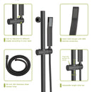 Wall Mounted Square Shower System With Adjustable Slide Bar, Rainfall Shower Head, 10 " - Oil-Rubbed Bronze