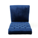 Elegant George Hi Back Dining Chair (Set of 2) With Tufted Velvet - Navy Blue