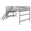 Full Loft Bed with Platform,ladder,Grey