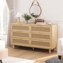 6 Drawer Storage Cabinet With For Bedroom Or Living Room - Natural