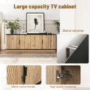 Grain 4 Door TV Cabinet, An Ideal Choice For TV And Item Storage In Modern Homes, A Perfect Blend Of Nordic And Modern Minimalist Styles - Black