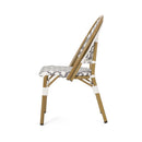 Chic French Bistro Chair With Durable Rattan And Aluminum Frame