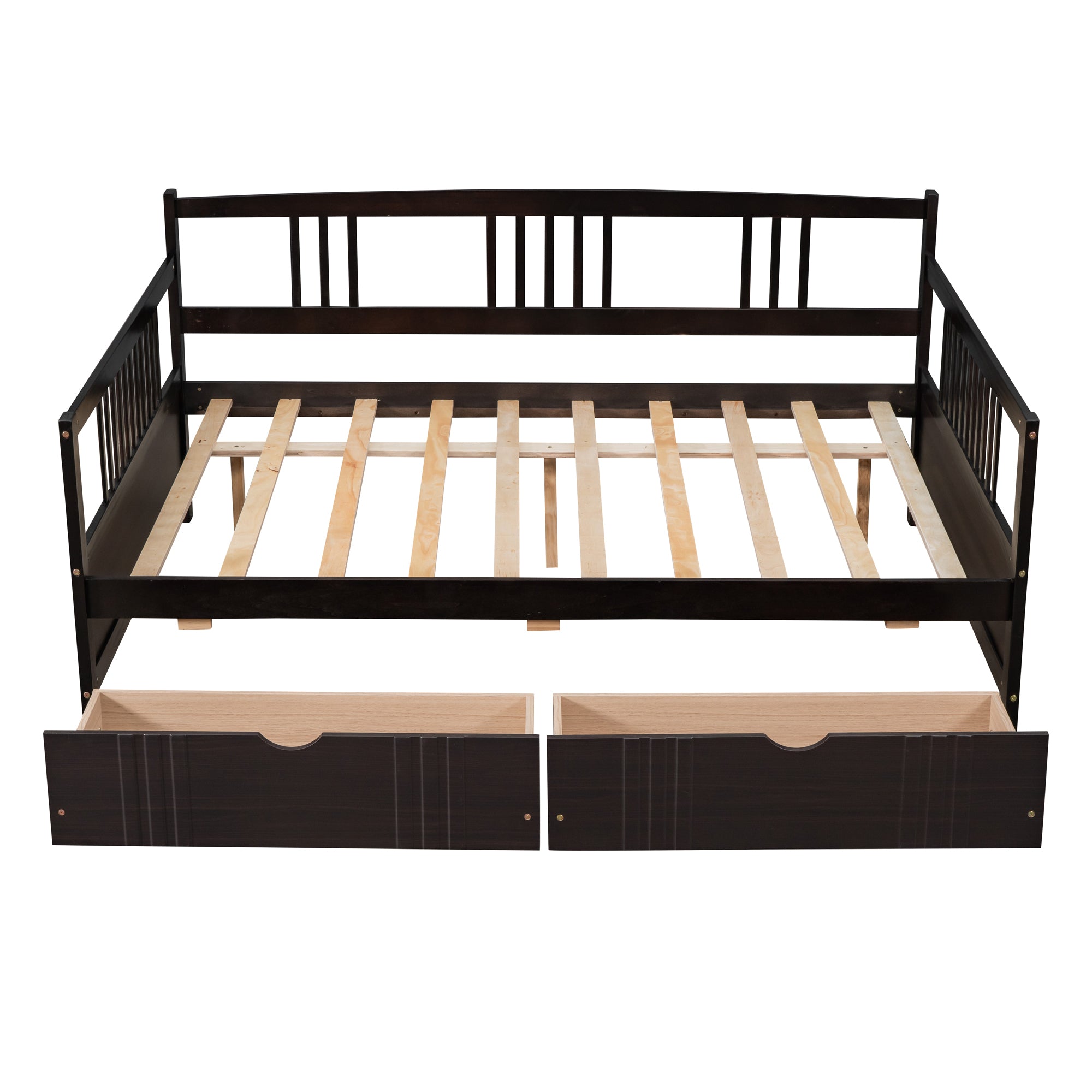 Full Size Daybed Wood Bed with Two Drawers,Espresso(OLD  SKU:LP000058AAP)