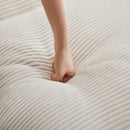 Modern Corduroy Deep Seat Sectional Sofa With Ottoman