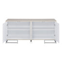 Panos - Console Cabinet - White Marcle / Chrome