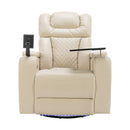 270 Degree Swivel Power Recliner With Tray Table, Phone Holder, Cup Holder, USB Port