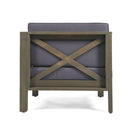 Brava - X Back 2 Seater Sectional Loveseat With Coffee Table