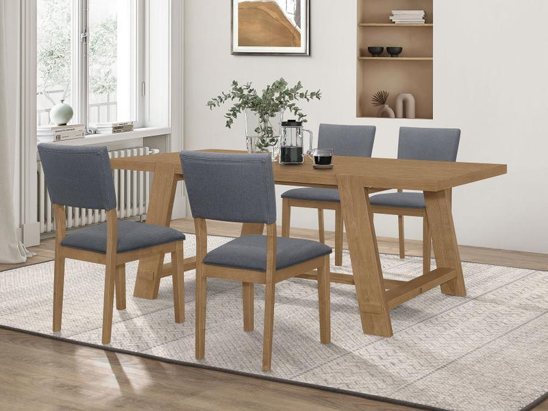 Sharon - Rectangular Wood Trestle Dining Table - Brown