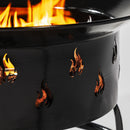 19" Propane Gas Fire Pit Table, 50000 Btu Round Steel Fire Pit For Outside Patio Deck Garden Backyard - Black