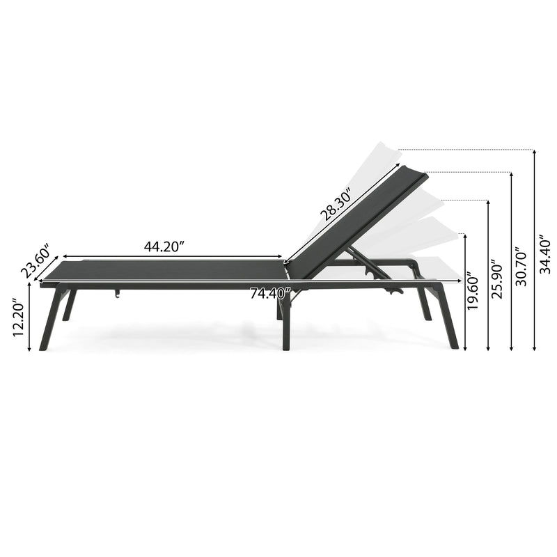 Westport - Outdoor Folding Lounge (Set of 2) - Black