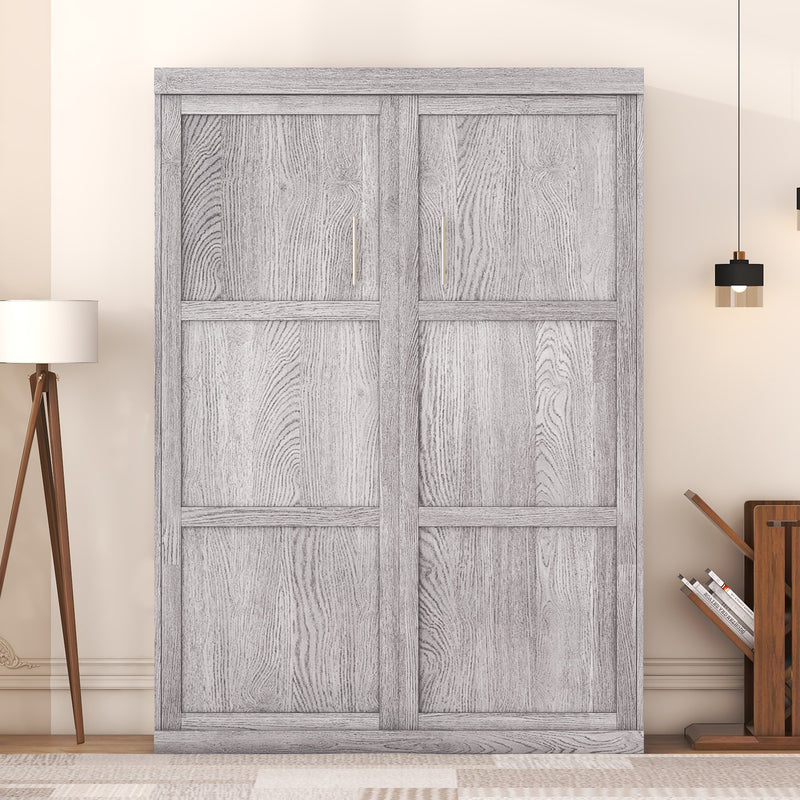 Full Size Murphy Bed, can be Folded into a Cabinet, Gray (Expected Arrival Time: 10.12)