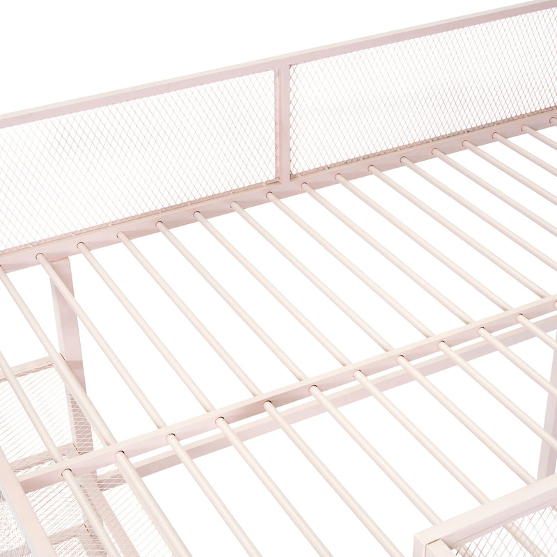 Loft Bed With 4 Tier Shelves And Storage