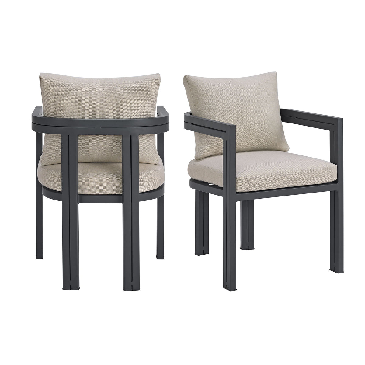Playa Dining Chair (Set of 2) in Dark Gray / Beige by Elements International