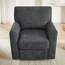 360° Swivel Accent Barrel Armchair With Side Pockets, Compact Design