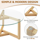 Round Glass Coffee Table Modern Cocktail Table