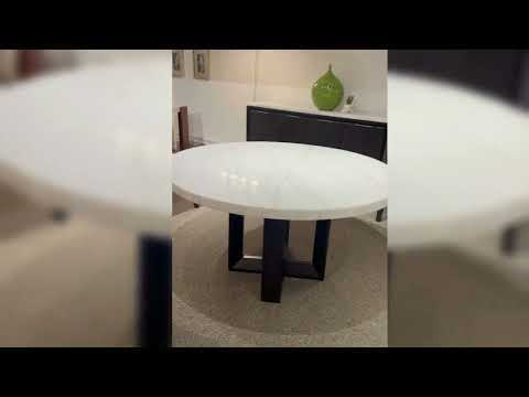 Clayten - Dining Table With Marble Top - White Natural Marble Top & Espreeso Finish
