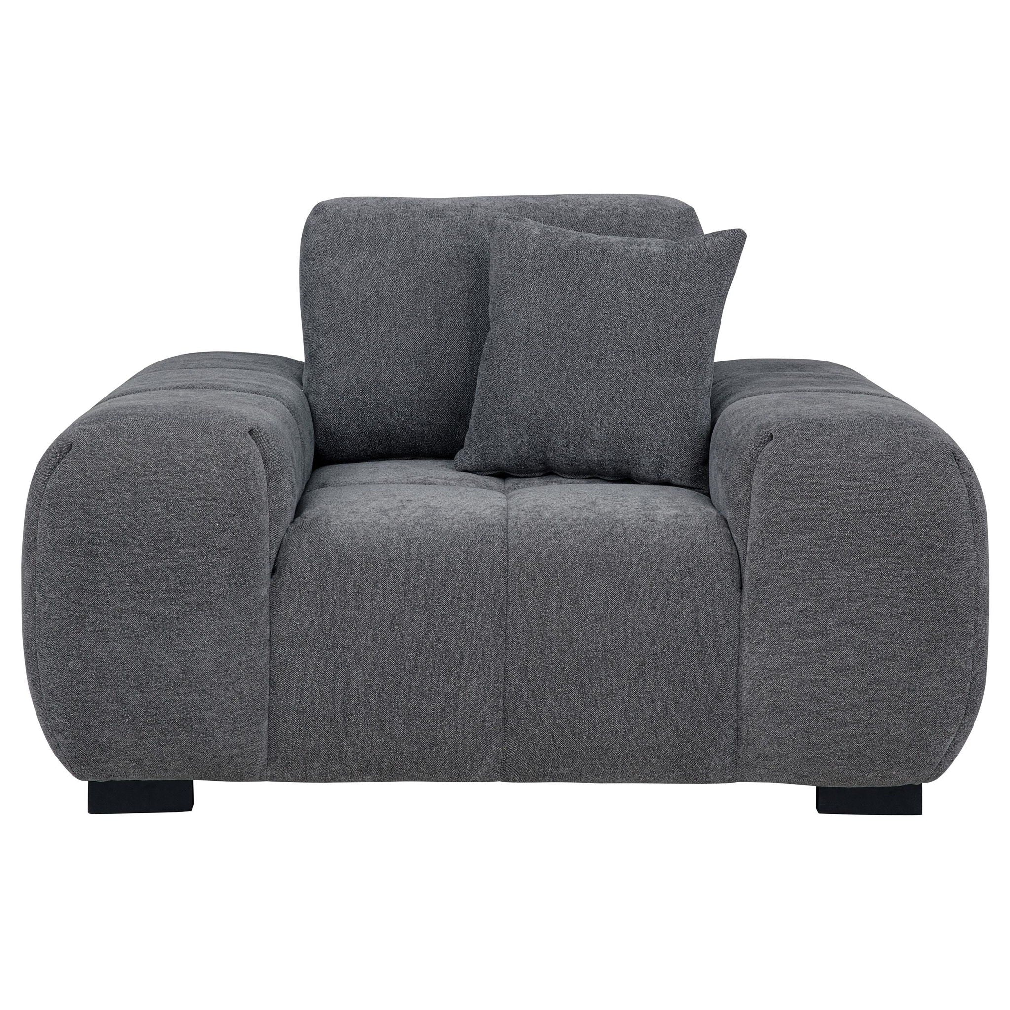 Octavia Upholstered Track Arm Accent Chair Charcoal Grey - Atlantic Fine Furniture Melbourne FL