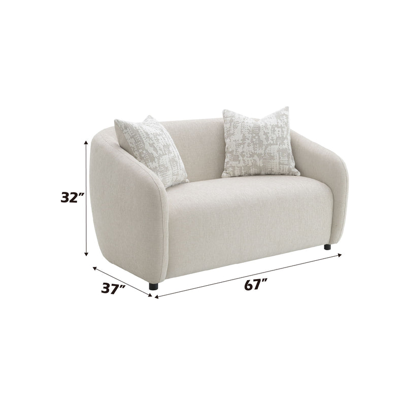 Etienne - Loveseat With 3 Pillows - Beige