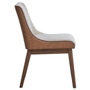 Ginny - Side Chair (Set of 2) - White Boucle, Brown Velvet & Walnut