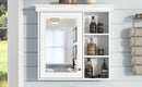Bathroom Medicine Cabinet With Mirror, Wall Mounted Mirror Cabinet & Storage Organizer, Over The Toilet Storage White Storage Cabinet For Bathroom - White