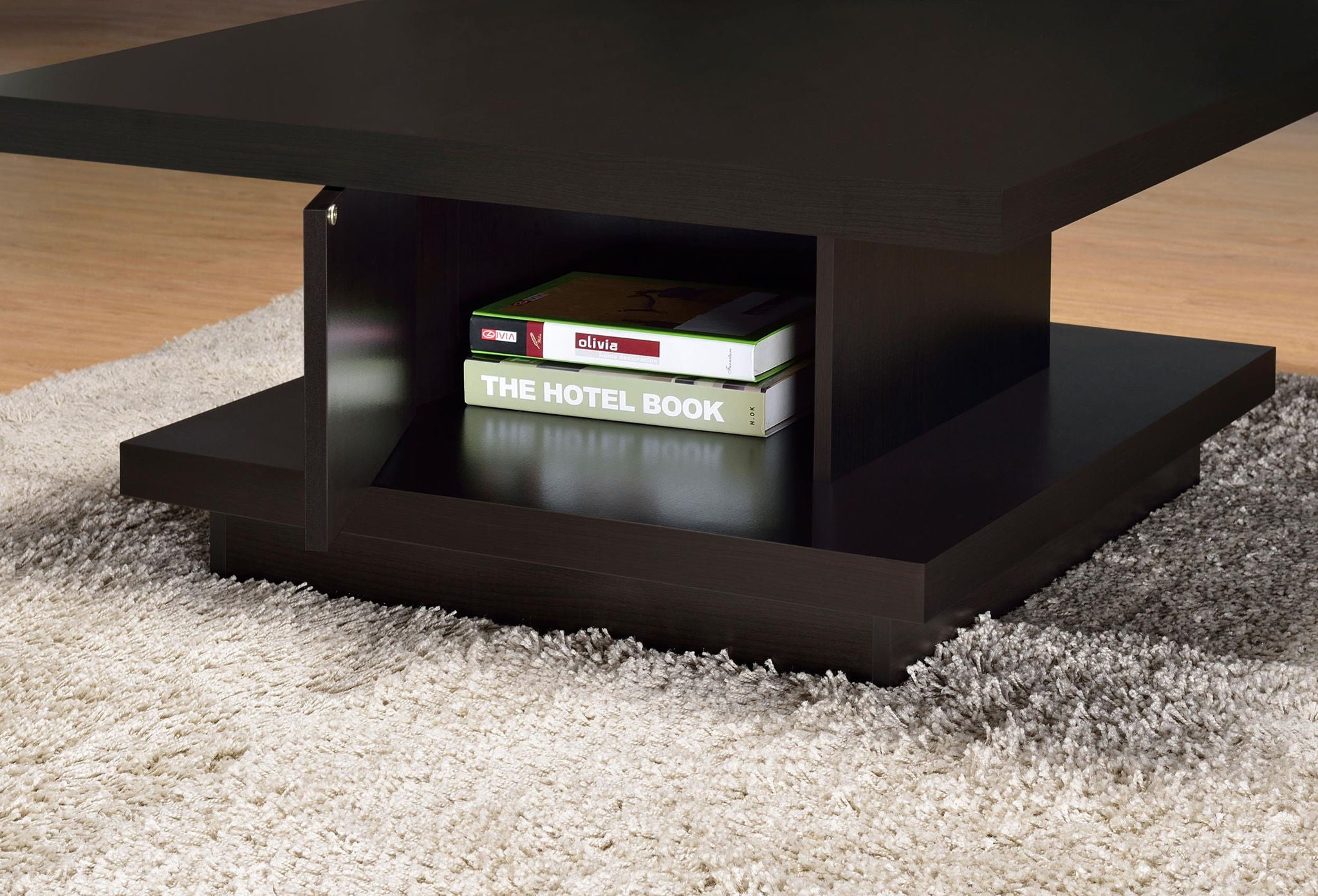 Reston Square Engineered Wood Coffee Table with Casters Cappuccino - Atlantic Fine Furniture Melbourne FL