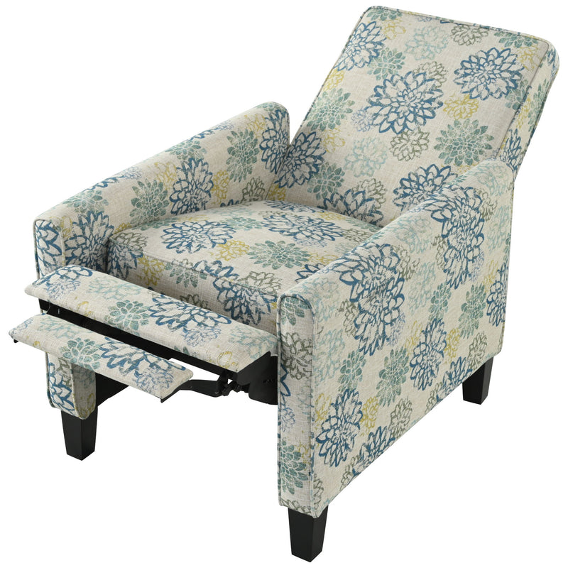 Push Back Upholstered Recliner Armchair