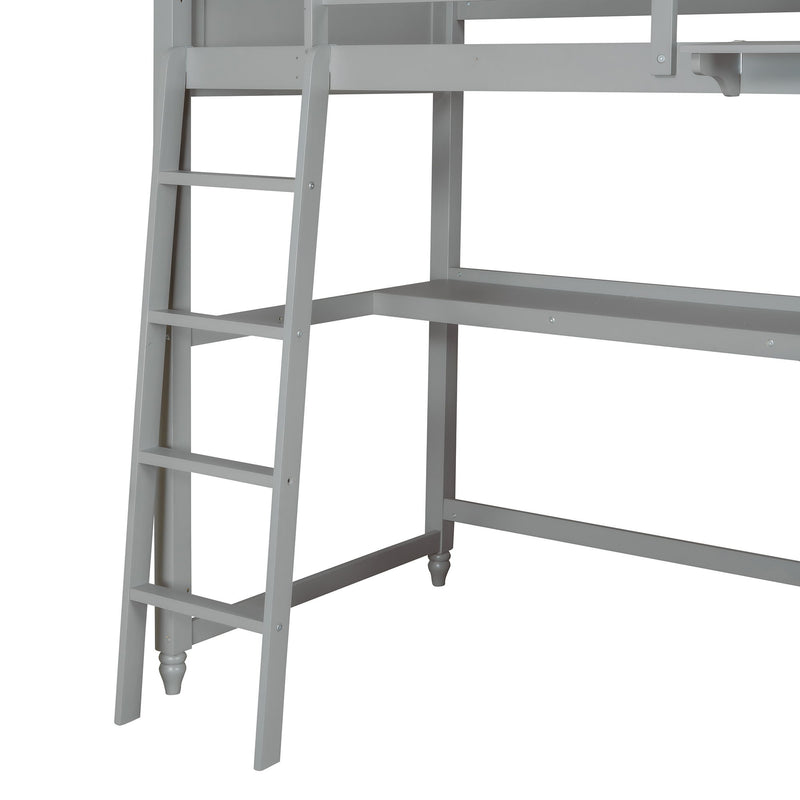 Loft Bed With Drawers With Desk And Shelves