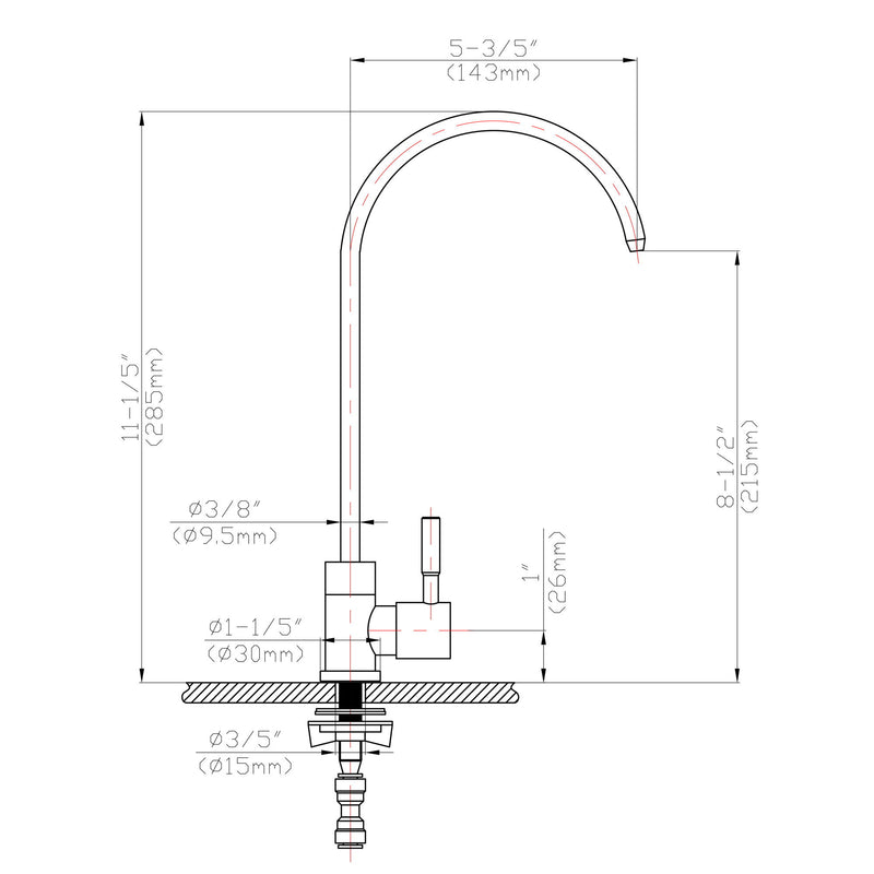 Modern Design, Lead Free Drinking Water Faucet - Brushed Nickel