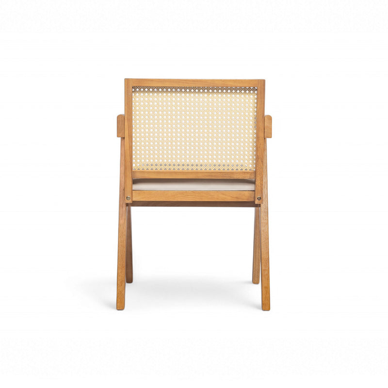 Chandigarh Farmhouse Style Cane Upholstered Dining Chairs (Set of 2)