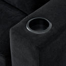 Modern Style Armchair Chaise Lounge Sofa Couch With Movable Storage Ottoman, USB Ports, Cup Holders, Phone Holder, Side Pockets