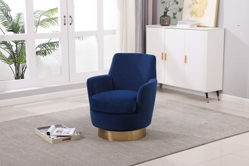 Swivel Barrel Chair, Swivel Accent Chairs Armchair For Living Room, Reading Chairs For Bedroom Comfy, Round Barrel Chairs With Gold Stainless Steel Base