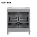 Bathroom Vanity With Ceramic Sink, Modern Single Bathroom Cabinet With 2 Doors And A Shelf, Soft Close Doors