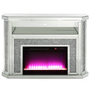 Noralie - 51" Fireplace With LED - Mirrored & Faux Diamonds