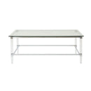 Ultra Modern Rectangle Coffee Table With Tempered Glass Surface - Clear