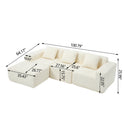 L - Shape Modern Minimalist Modular Sectional Sofa, Upholstered Cloud Couch With Deep Seats