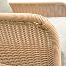 Contemporary Minimalist Wicker Rocking Chair With Soft Cushions And Durable Wooden Frame