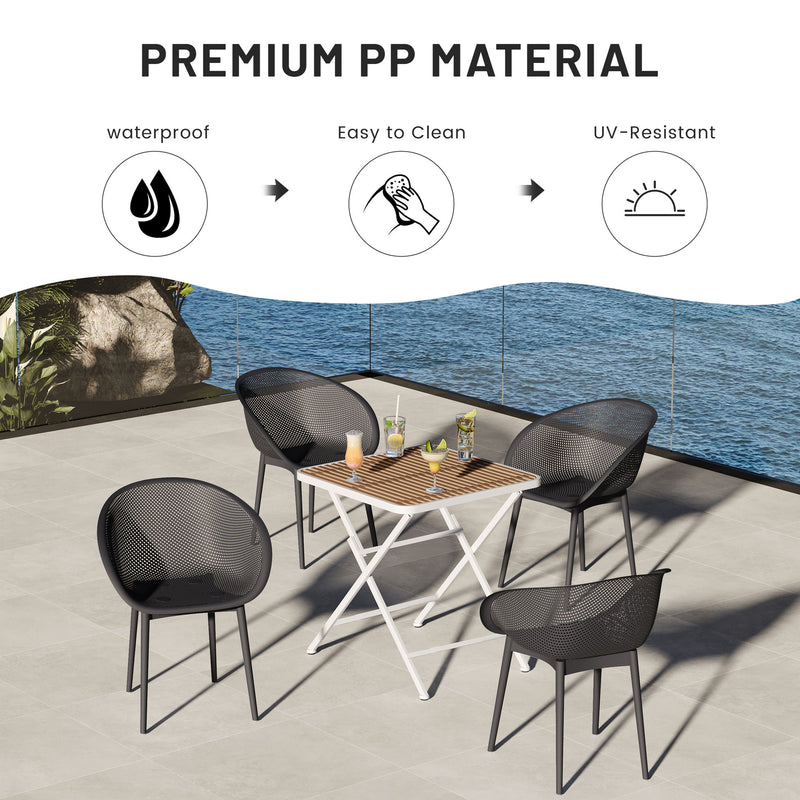 2 Pack Lounge Chair Set & Folding Square Table