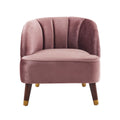 Elegant Upholstered Barrel Accent Chair With Wooden Legs